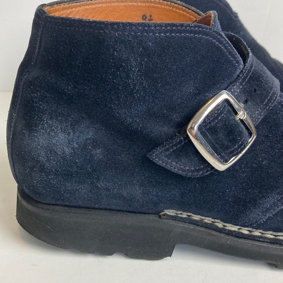 BONTONI Visionario Men’s Navy Blue Suede Monk Boot 9.5 Italian Luxury Designer main image 10